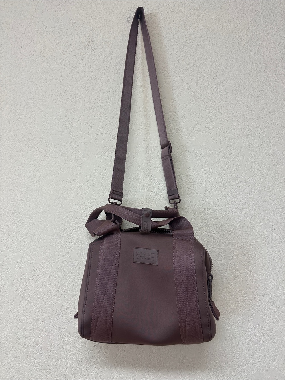 Dagne Dover Landon Carryall Mauve Shoulder Tote with Adjustable Strap - Picture 2 of 5